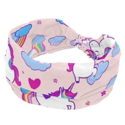 1 Pack Colored Unicorn Elastic Soft Fabric Non-Slip Women's Fashion Headbands - Soft, Wide, and Stylish for All Occasions