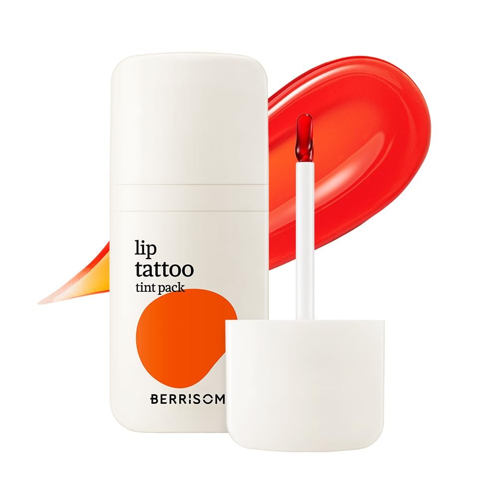 Berrisom Lip Tattoo Tint Pack 6g Waterproof PeelOff Lip Stain, SmudgeResistant & LongLasting Color, Hydrating LowIrritation Formula, 5 Colors (Coco Orange)
