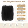 Afro Kinky-curly Human Hair Bulk for Twist 14 Inch Afro Kinkys Bulk Human Hair for Dreadlock Extensions Repair Locs Natural Black Spring Twist Braiding for Locs 40 Gram/Bundle view 2