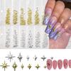 230Pcs Silver Star Nail Charms, 3D Rhinestone Decor for Acrylic Nails view 1