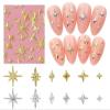 230Pcs Silver Star Nail Charms, 3D Rhinestone Decor for Acrylic Nails view 2