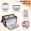 Skonsati Purple Butterfly Travel Toiletry Bag Portable Cosmetic Bags Travel Makeup Bag for Women Waterproof Toiletry Bag with Divider & Handle view 3