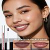 QCMME Lip Stain Peel Off Lip Liner Stain with Tweezer, Long Lasting Matte Lip Tint Tattoo, Highly Pigmented Color Lip Makeup, Waterproof Lipstick, Transfer-proof Lipstain for Women, Brown view 3