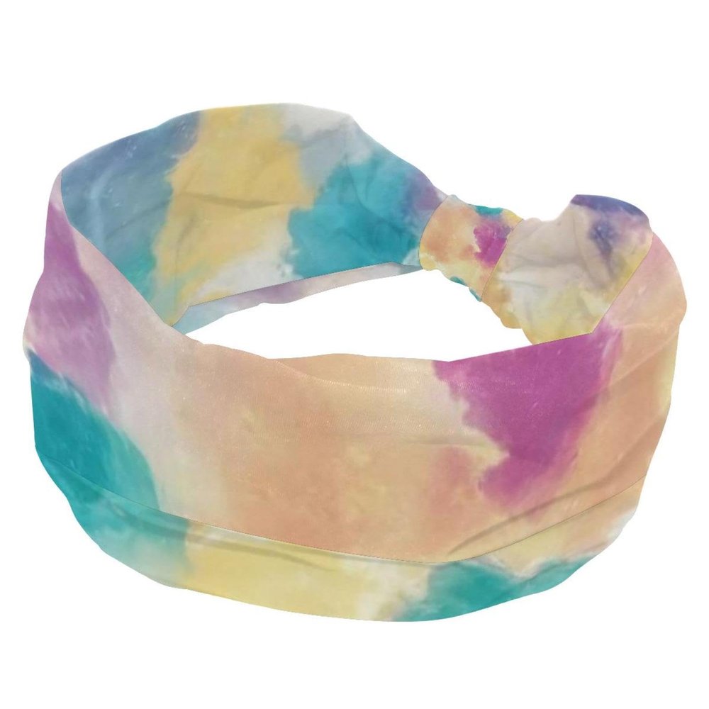 1 Pack Headbands for Women Non Slip Elastic Sports Hair Bands for Women, Soft Cloth Headband for Workout Yoga Fashion Hair Accessories,Tie Dyeing Art