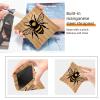 2Pcs Leather Cosmetic Travel Bag Squeeze Top Reusable Small Makeup Pouch Lipstick Bag for Girls Women,Wood Grain Bee Portable Waterproof Coin Organizer for Jewelry Purse view 3