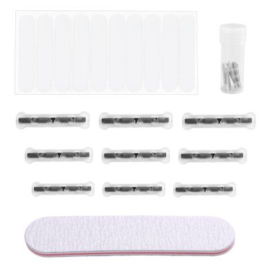 9pcs Ingrown Toenail Corrector Kits, 3 Sizes 9 Titanium Alloy Strips 10 Auxiliary Stickers 1 Nail File Practical Tools for Curved Nail Repair Straightener Brace