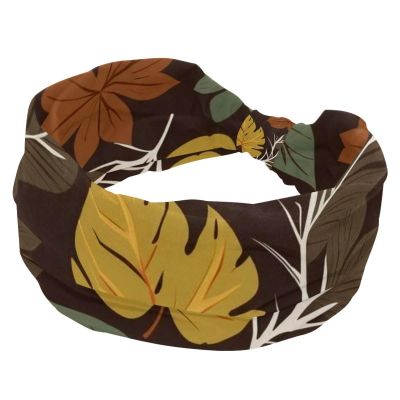 1 Pack Headbands for Women Non Slip Elastic Sports Hair Bands for Women, Soft Cloth Headband for Workout Yoga Fashion Hair Accessories,Leaf Art