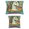 2Pcs Leather Cosmetic Travel Bag Squeeze Top Reusable Small Makeup Pouch Lipstick Bag for Girls Women,Unicorn Dreams Flowers Portable Waterproof Coin Organizer for Jewelry Purse view 1
