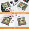 2Pcs Leather Cosmetic Travel Bag Squeeze Top Reusable Small Makeup Pouch Lipstick Bag for Girls Women,Unicorn Dreams Flowers Portable Waterproof Coin Organizer for Jewelry Purse view 4