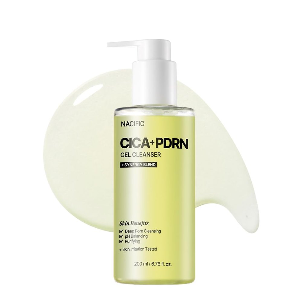NACIFIC Cica PDRN Gel Cleanser 6.76 fl oz 200ml, Centella Asiatica, Low pH Deep Pore Cleanser for Sensitive Skin, Soothing, Purifying Korean Face Wash, Stocking Stuffers, Christmas Gifts for Women