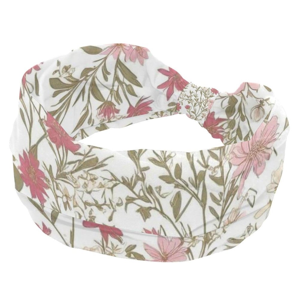 1 Pack Wide Headbands For Women Elastic Headband Leaf Art Head Bands Women's Hair Band Turban Workout Soft Sweat Hairband Accessories