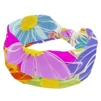 1 Pack Wide Headbands For Women Elastic Headband Aesthetic Art Flower Head Bands Women's Hair Band Turban Workout Soft Sweat Hairband Accessories