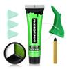 AIUEO 7PCS Green Face Paint White Black Face Body Paint, Halloween Makeup for Witch Monster Hulk SFX Makeup Cosplay Party view 1