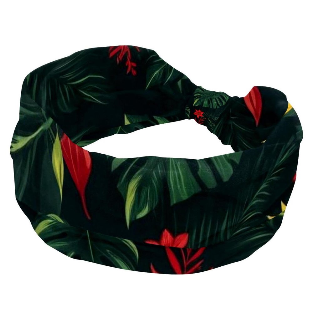 1 Pack Wide Headbands For Women Elastic Headband Aesthetic Leaves Head Bands Women's Hair Band Turban Workout Soft Sweat Hairband Accessories