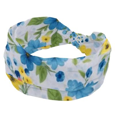 1 Pack Aesthetic Colored Flowers Elastic Soft Fabric Non-Slip Women's Fashion Headbands - Soft, Wide, and Stylish for All Occasions