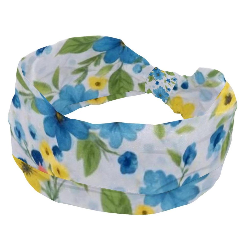 1 Pack Aesthetic Colored Flowers Elastic Soft Fabric Non-Slip Women's Fashion Headbands - Soft, Wide, and Stylish for All Occasions