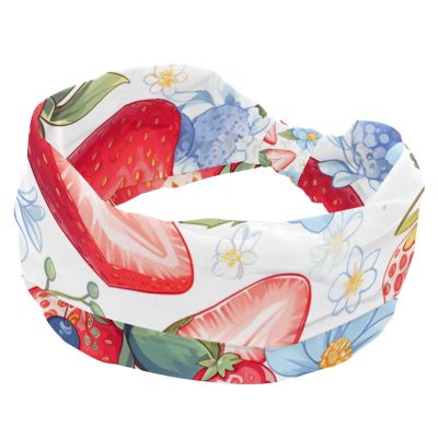 1 Pack Fresh Summer Fruits Elastic Soft Fabric Non-Slip Women's Fashion Headbands - Soft, Wide, and Stylish for All Occasions