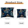 2Pcs Leather Cosmetic Travel Bag Squeeze Top Reusable Small Makeup Pouch Lipstick Bag for Girls Women,Blue Dragon Portable Waterproof Coin Organizer for Jewelry Purse view 2