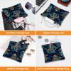 2Pcs Leather Cosmetic Travel Bag Squeeze Top Reusable Small Makeup Pouch Lipstick Bag for Girls Women,Blue Dragon Portable Waterproof Coin Organizer for Jewelry Purse view 4