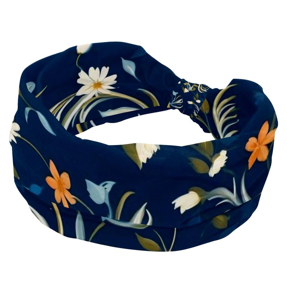 1 Pack Headbands for Women Non Slip Elastic Sports Hair Bands for Women, Soft Cloth Headband for Workout Yoga Fashion Hair Accessories,Leaf Art