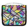 DXTKWL Toiletry Bag for Women Men, Geometric Iridescent Triangles Pattern Waterproof Travel Toiletry Bags with Hanging Hook, Portable Wash Makeup Cosmetic Bag view 1