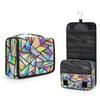 DXTKWL Toiletry Bag for Women Men, Geometric Iridescent Triangles Pattern Waterproof Travel Toiletry Bags with Hanging Hook, Portable Wash Makeup Cosmetic Bag view 2