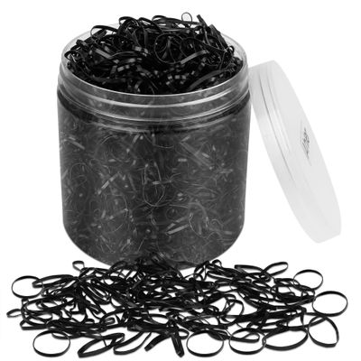 2000PCS Elastic Hair Bands, AHIER 2mm in Width and 30mm in Length Hair Ties, Disposable Hair Holders, Ideal for Long or Short Hair, Daily Hairdos, Unisex(Black)