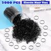 2000PCS Elastic Hair Bands, AHIER 2mm in Width and 30mm in Length Hair Ties, Disposable Hair Holders, Ideal for Long or Short Hair, Daily Hairdos, Unisex(Black) view 2