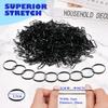 2000PCS Elastic Hair Bands, AHIER 2mm in Width and 30mm in Length Hair Ties, Disposable Hair Holders, Ideal for Long or Short Hair, Daily Hairdos, Unisex(Black) view 3