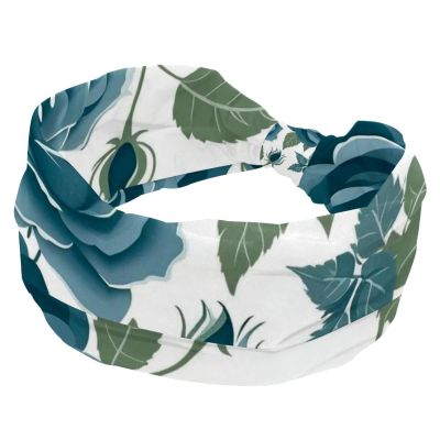 1 Pack Wide Headbands For Women Elastic Headband Aesthetic Leaves Head Bands Women's Hair Band Turban Workout Soft Sweat Hairband Accessories