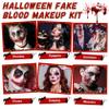 LZXLUKGIR Halloween Fake Blood Makeup Kit,Includes Fake Blood Spray,Coagulated Blood,Dripping Blood,Stippling Sponge,Washable Fake Blood for Clothes & Face,Vampire Blood Fake Vampire Makeup view 4