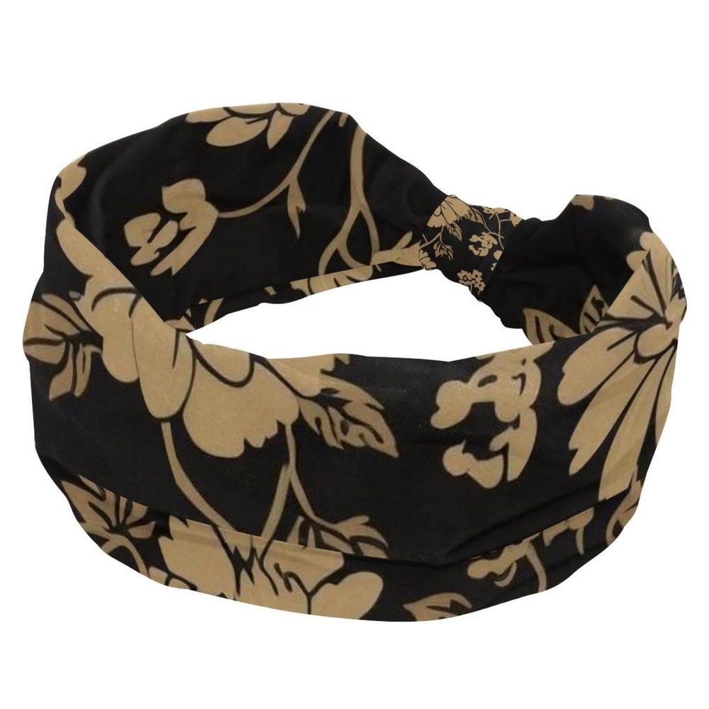 1 Pack Wide Headbands For Women Elastic Headband Leaf Art Head Bands Women's Hair Band Turban Workout Soft Sweat Hairband Accessories