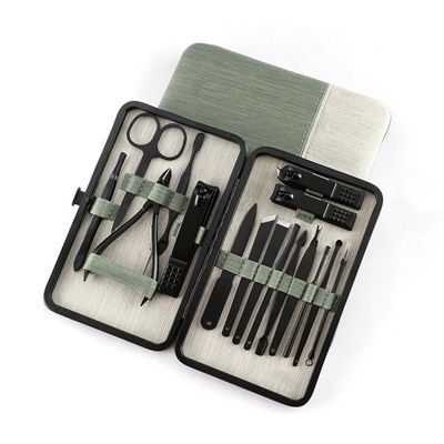 ZUIAI Nail Clipper Set 16 Pieces Nail Clippers Nail Clippers Black Pedicure Cutters Manicure Tools