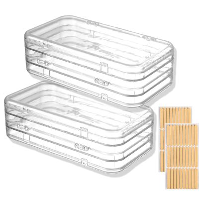 2 Pack Tri-Fold Press On Nail Organizer Case - 4-Page Portable Storage Box for Fake Nails, Clear PET Plastic Travel Holder (63.21.8 inch)