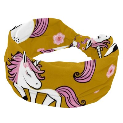 1 Pack Colored Unicorn Elastic Soft Fabric Non-Slip Women's Fashion Headbands - Soft, Wide, and Stylish for All Occasions