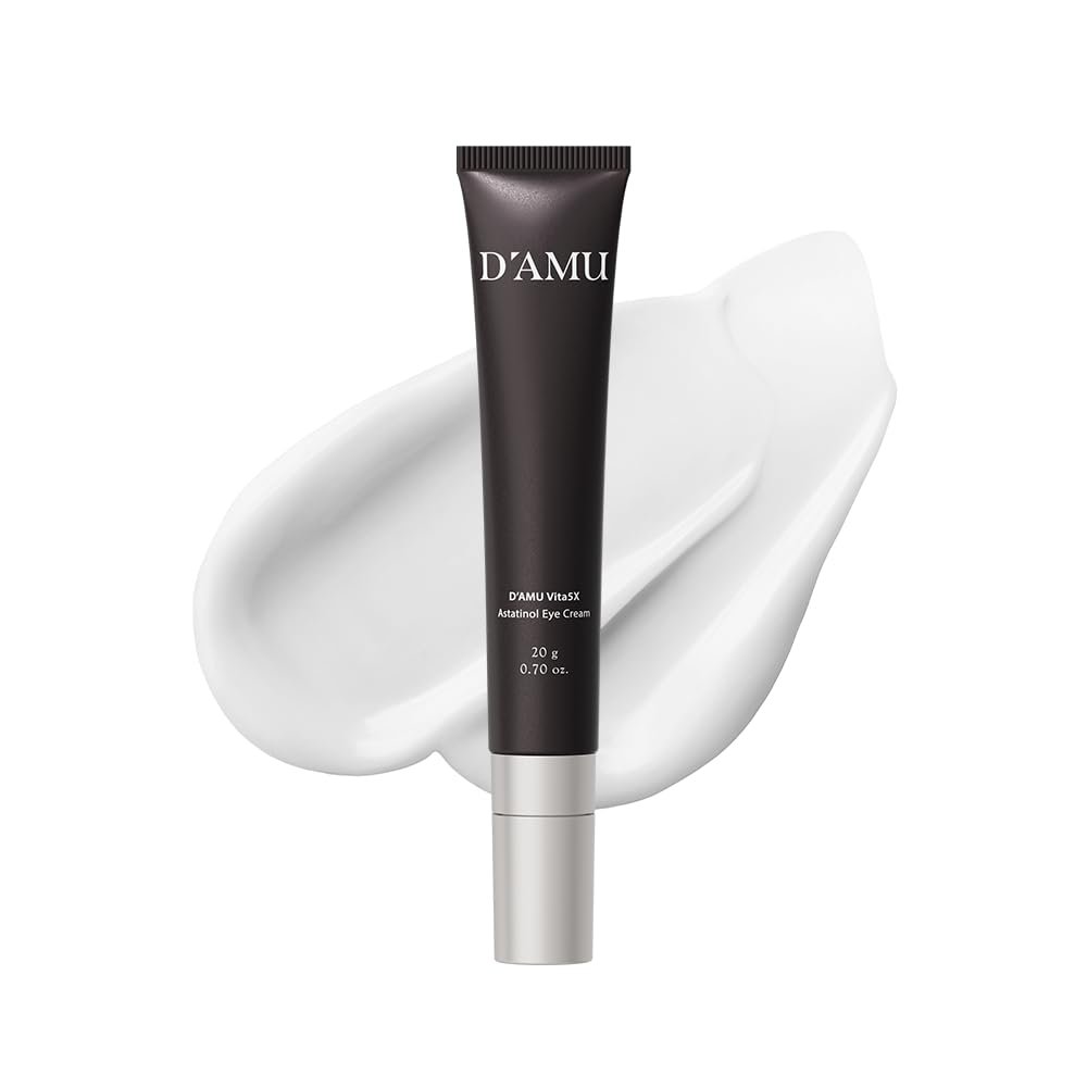 D'AMU Retinol Eye & Neck Cream  Brightening & Firming Cream for Dark Circles, Wrinkles & Pigmentation with Vita 5X, Astaxanthin & Spicule  Korean Skincare  1.6 oz