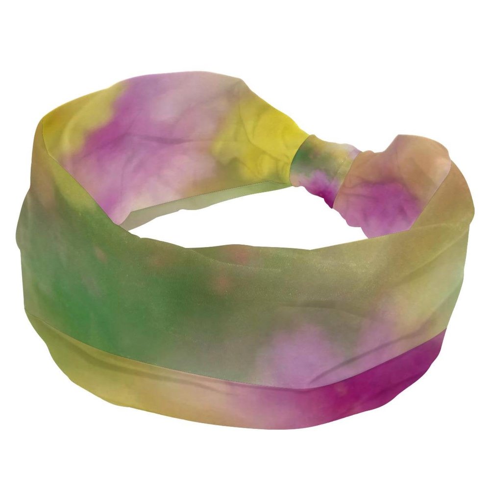 1 Pack Tie Dyeing Art Elastic Soft Fabric Non-Slip Women's Fashion Headbands - Soft, Wide, and Stylish for All Occasions