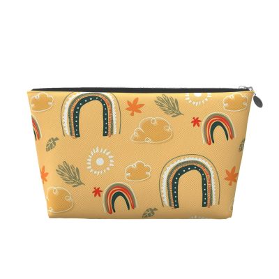 ZALAAUO Leather Travel Toiletry Bag, Zipper Pouch Travel Toiletry Case for Woman Man Suitable Travel Rainbow4