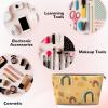 ZALAAUO Leather Travel Toiletry Bag, Zipper Pouch Travel Toiletry Case for Woman Man Suitable Travel Rainbow4 view 3