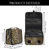 DXTKWL Toiletry Bag for Women Men, Vintage Leopard Print Waterproof Travel Toiletry Bags with Hanging Hook, Portable Wash Makeup Cosmetic Bag view 3