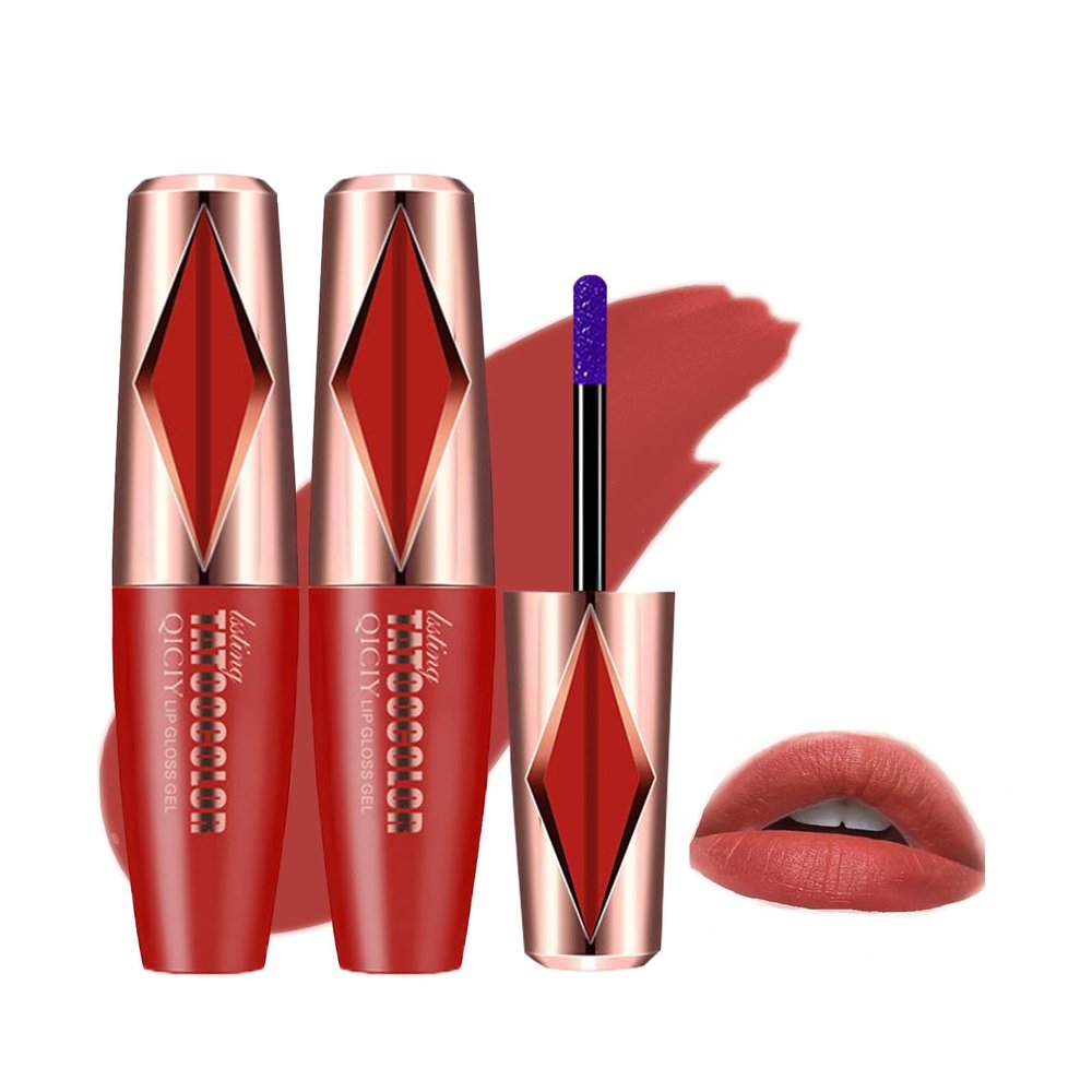 2Pcs Peel Off Lip Stain, Long Lasting Lip Stain Peel Off Masque, Waterproof and Transfer Proof Nude Lip Tint, Peelable Tattoo Lip Gloss Liner, Formula for Elegant Finish Makeup Lip-Tint Set (#1)