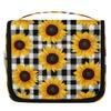 DXTKWL Toiletry Bag for Women Men, Sunflower Plaid Waterproof Travel Toiletry Bags with Hanging Hook, Portable Wash Makeup Cosmetic Bag view 1