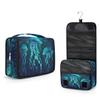 DXTKWL Toiletry Bag for Women Men, Ocean Sea Animal Teal Jellyfish Waterproof Travel Toiletry Bags with Hanging Hook, Portable Wash Makeup Cosmetic Bag view 2