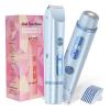 Bikini Trimmer for Women 2in1 High Power Epilators Hair Removal Waterproof Electric Razors Women's Electric Razor Pubic Hair Trimmer Shaver for Women for Ladies Pubic, Face, Underarms, Legs (Blue) view 1