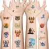 10 Sheets Cartoon Characters Cute Stitch Temporary Tattoos Stickers for Kids Hero Temporary Tattoos Stickers Cute Birthday Themed Party Supplies Decoration Favors Cartoon Sticker for Kids Teens view 3