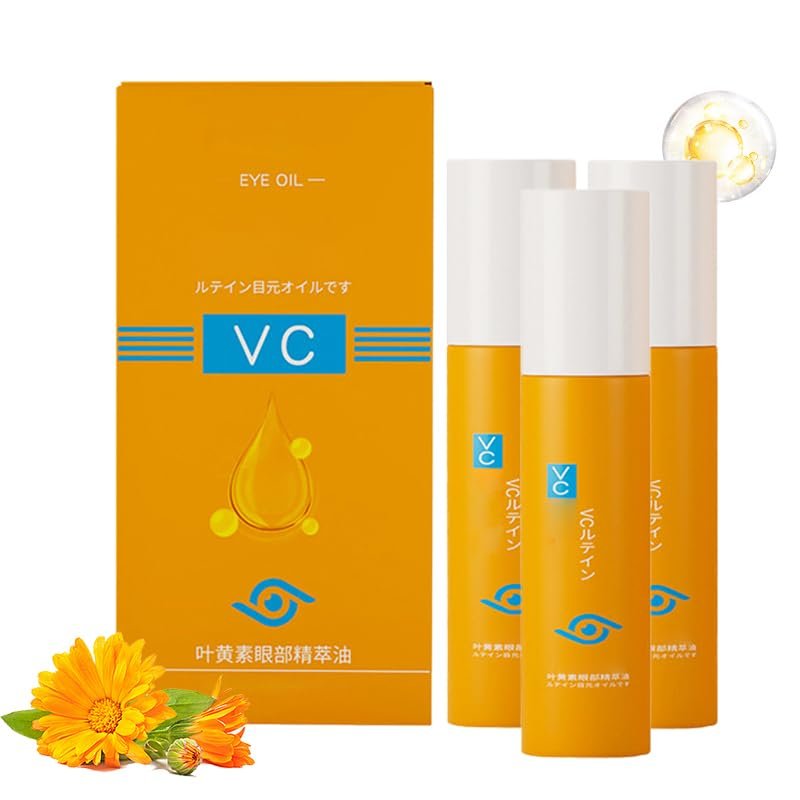 Lutein Eye Essence Oil, Ruy Vc Anti-Wrinkle Eye Serum Oil, Hydrating Under Treatment for Fine Lines, Puffiness & Dark Circles  15ml (3)
