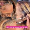 13x6 Highlight Human Hair HD Lace Front Wig Bleached Knots Layered Cut Straight 1b27 Color Wig Pre Plucked Brazilian Remy Hair 150% Density 24Inch view 3
