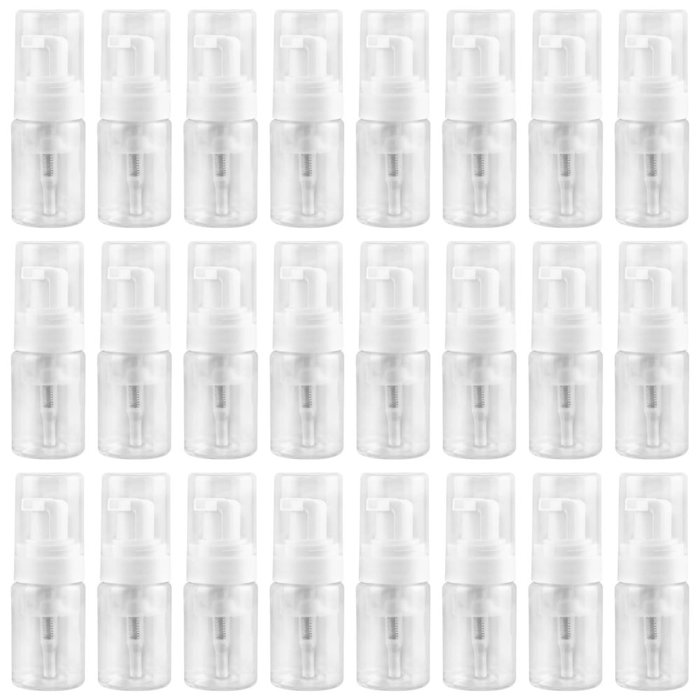 24 Pcs Foam Travel Pump Bottles, 1 Oz Travel-Sized Foam Bottles for Toiletries, Leakproof Empty Bottles for Soap, Shampoo, Lotion, Body Wash