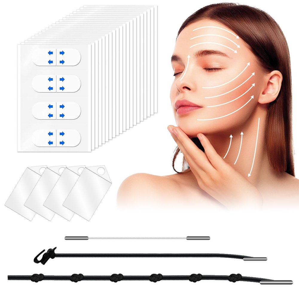 160PCS Face Lifting Tape Face Lift Tape Invisible Neck Tape Lifting Silicone Anti Wrinkle Facial Patches V-Shaped Instantly for Dounle Chin Forehead Skin Firming