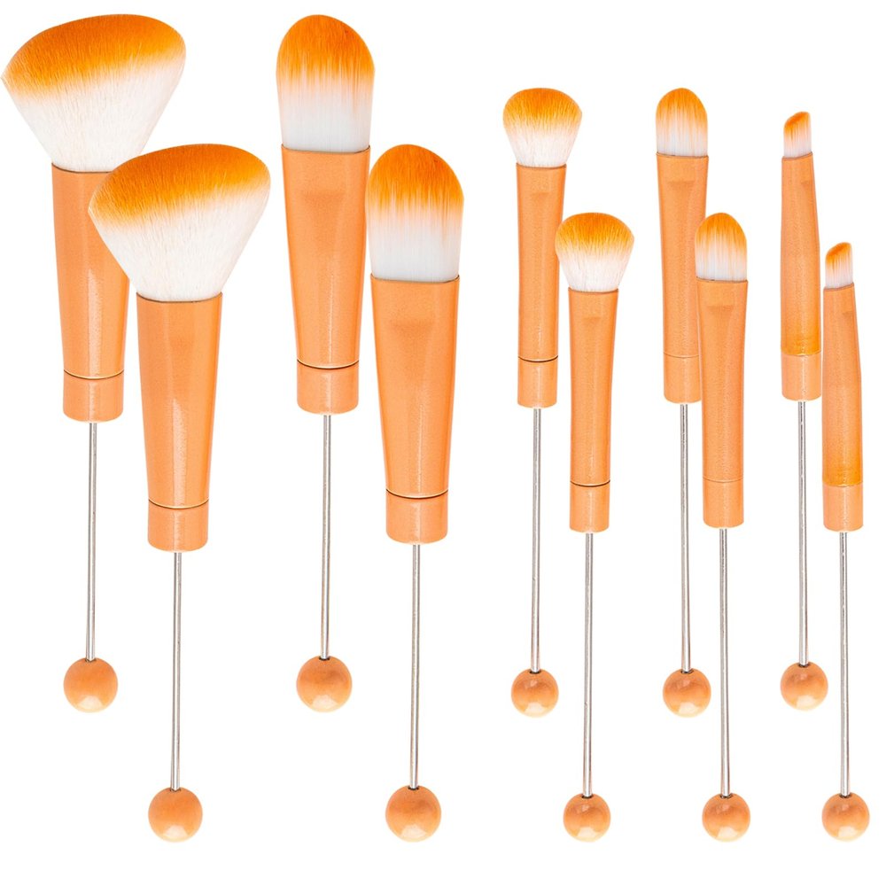 10Pieces Beadable Makeup Brushes Diy Makeup Comestic Brushes Beaded Brushes Kit for DIY Beaded Eyeshadow Brush (Beadable Makeup Brushes-10pieces=2Sets)